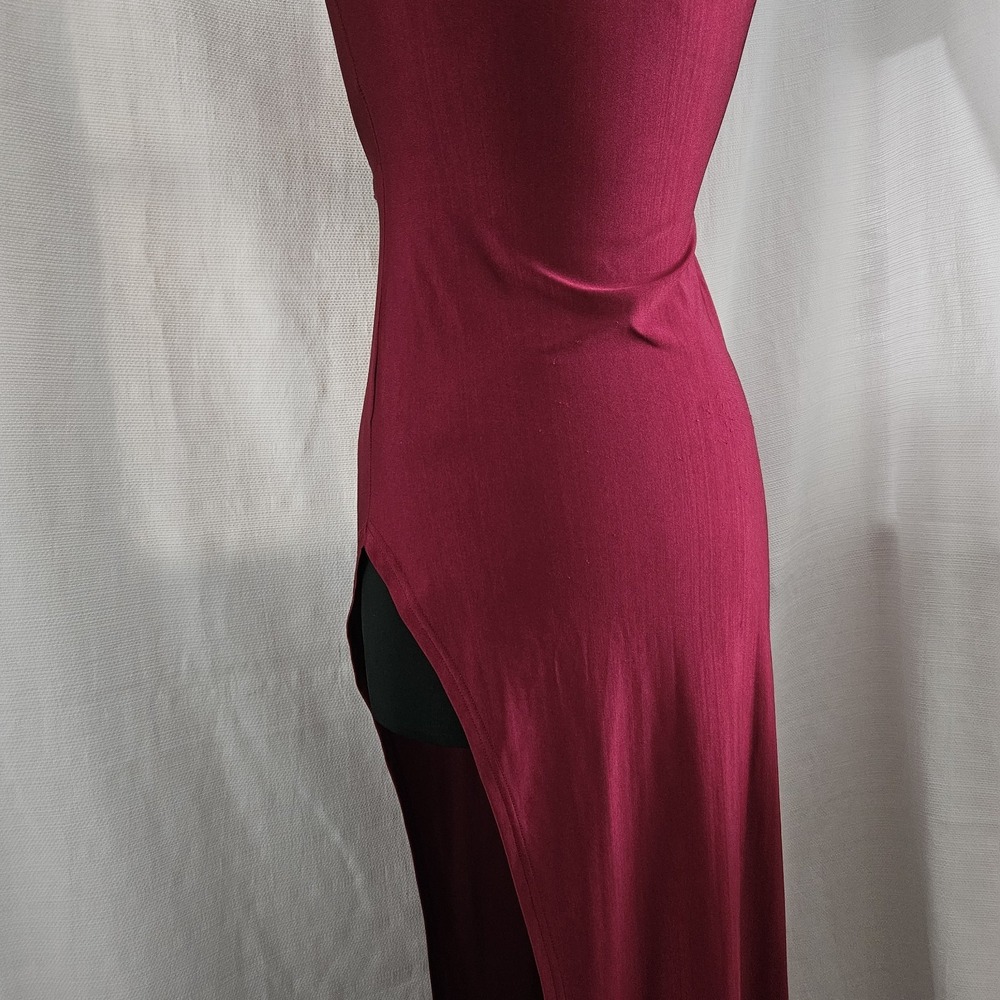 Halter Dress Woman's Sz L W/Cutout Side Slit Bodycon Party Cocktail Dress Sexy - Picture 4 of 9